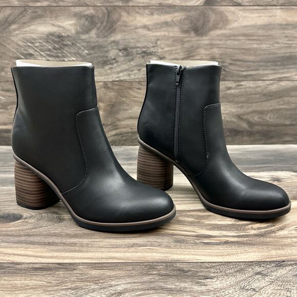 NIB Korks by Kork Ease Destiny 8M Block Heel Ankle Boots Booties Black - Picture 4 of 10